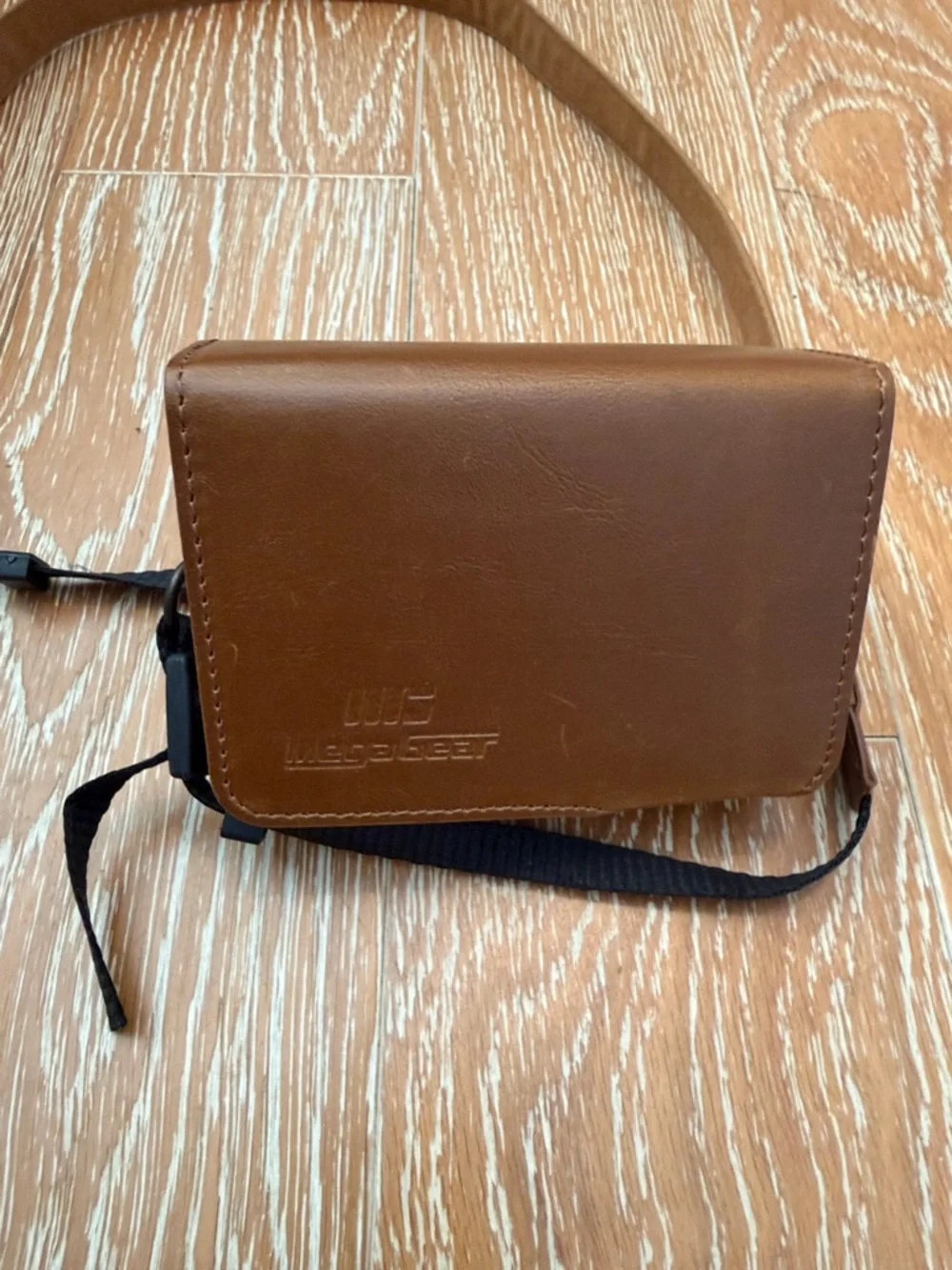 New Leather Camera Case with Neck Strap - Brown